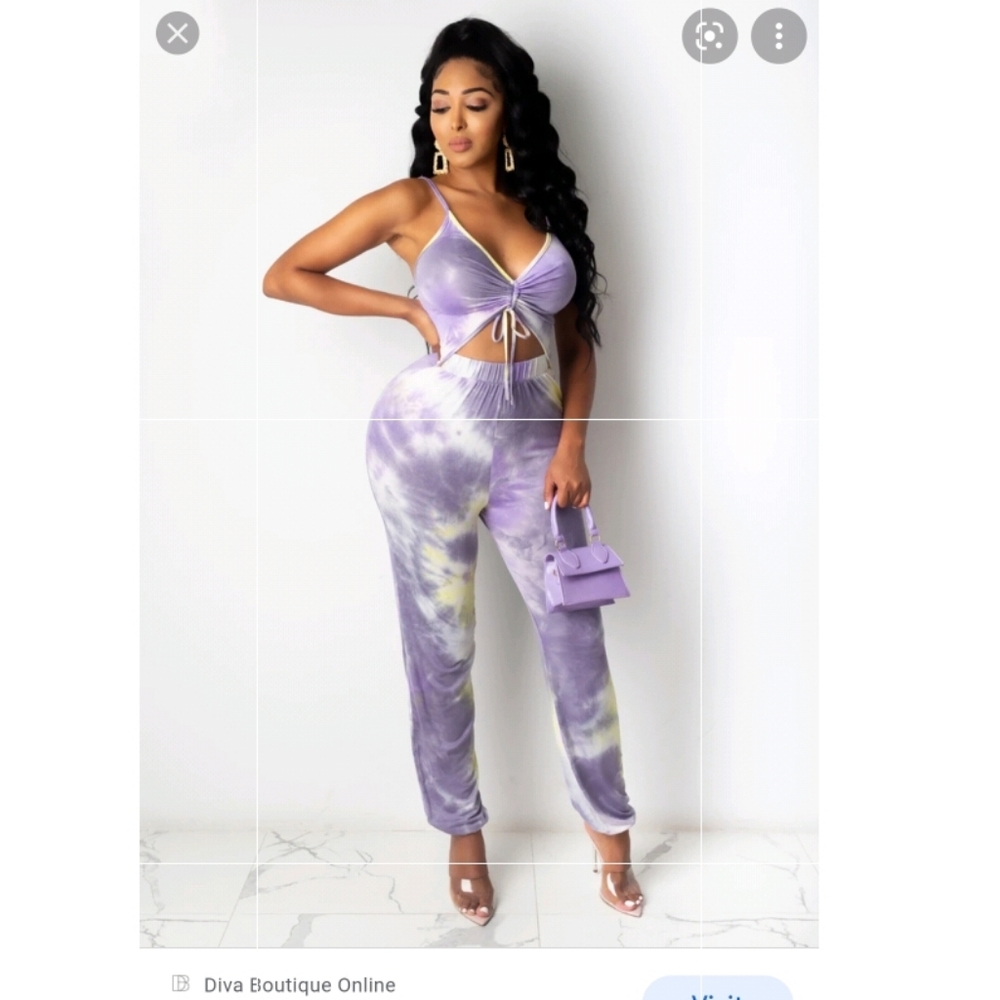 Diva Boutique Brunch With Boo Purple Jumpsuit M